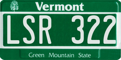 VT license plate LSR322