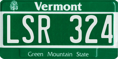 VT license plate LSR324