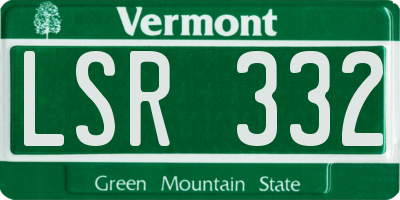 VT license plate LSR332
