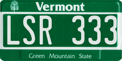 VT license plate LSR333