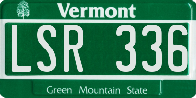 VT license plate LSR336