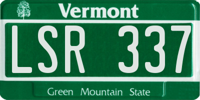 VT license plate LSR337