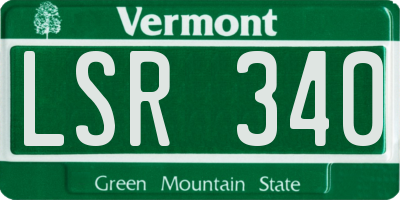 VT license plate LSR340