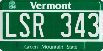 VT license plate LSR343