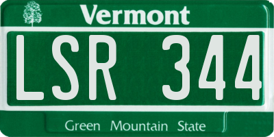 VT license plate LSR344