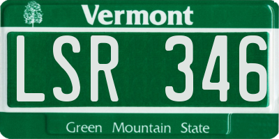 VT license plate LSR346