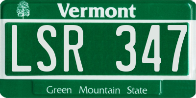 VT license plate LSR347