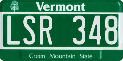 VT license plate LSR348