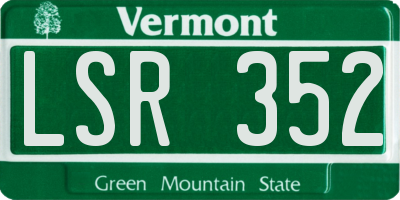 VT license plate LSR352