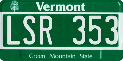 VT license plate LSR353