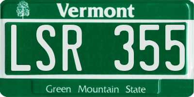 VT license plate LSR355