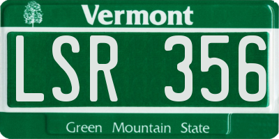 VT license plate LSR356
