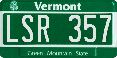 VT license plate LSR357