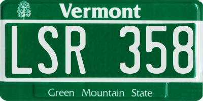VT license plate LSR358