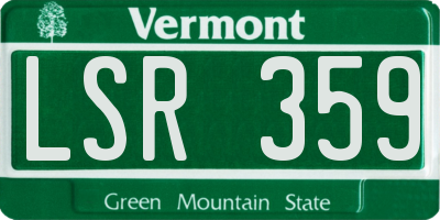 VT license plate LSR359