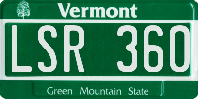 VT license plate LSR360