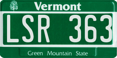 VT license plate LSR363