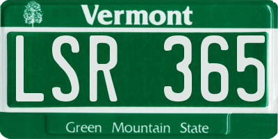 VT license plate LSR365