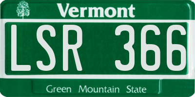 VT license plate LSR366