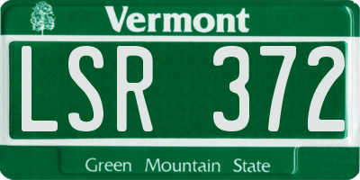 VT license plate LSR372