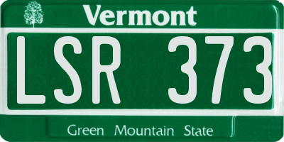 VT license plate LSR373