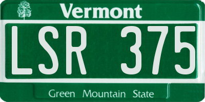 VT license plate LSR375