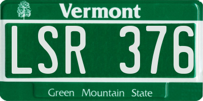 VT license plate LSR376
