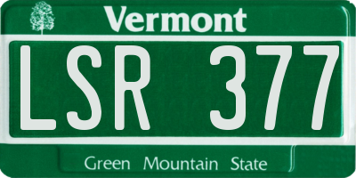 VT license plate LSR377