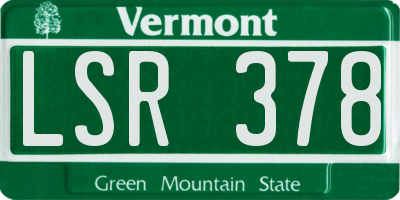 VT license plate LSR378