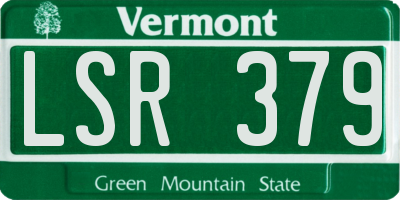 VT license plate LSR379