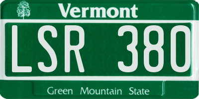 VT license plate LSR380