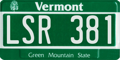 VT license plate LSR381
