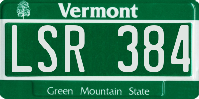 VT license plate LSR384