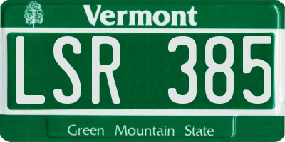 VT license plate LSR385