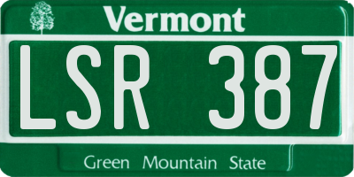VT license plate LSR387