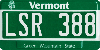 VT license plate LSR388