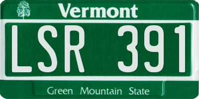 VT license plate LSR391