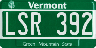 VT license plate LSR392