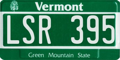 VT license plate LSR395