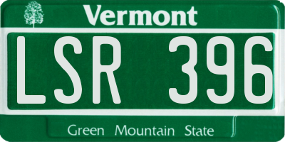 VT license plate LSR396