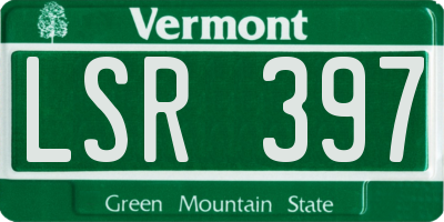 VT license plate LSR397