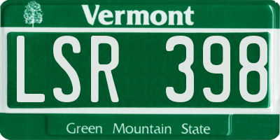 VT license plate LSR398