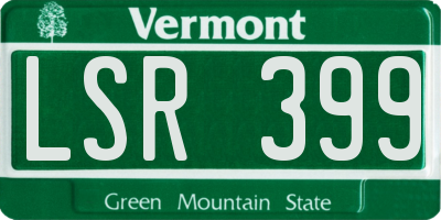 VT license plate LSR399