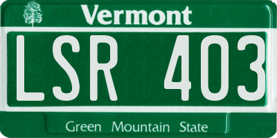 VT license plate LSR403