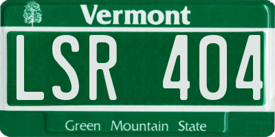 VT license plate LSR404