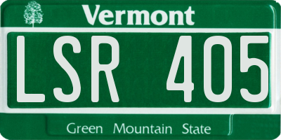 VT license plate LSR405