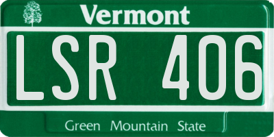 VT license plate LSR406