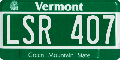 VT license plate LSR407