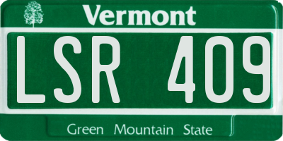 VT license plate LSR409