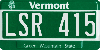 VT license plate LSR415